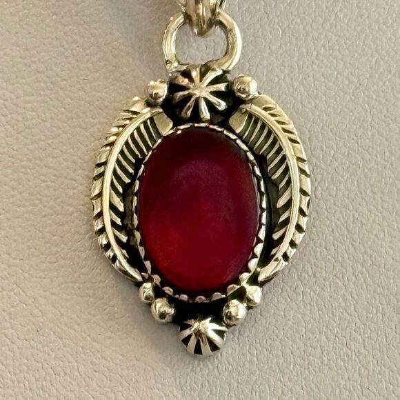 Stunning Aurora Opal Pendant 925 Sterling Silver Feather Southwestern Framed New - Picture 4 of 5